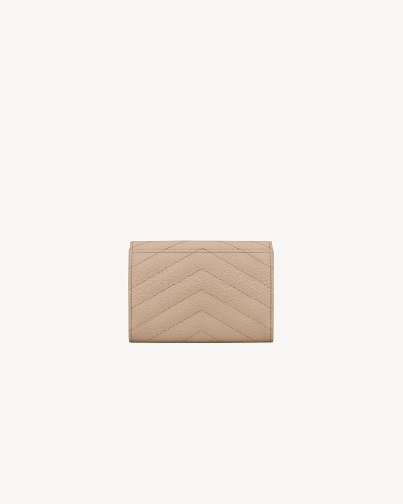 CASSANDRE MATELASSÉ SMALL ENVELOPE WALLET IN GRAIN DE POUDRE LEATHER
