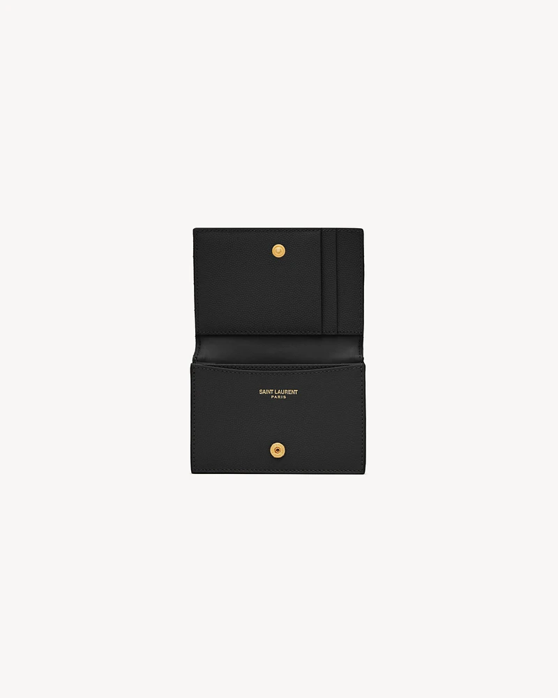 CASSANDRE MATELASSÉ business card case in grain de poudre leather