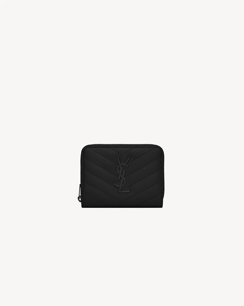 CASSANDRE MATELASSÉ compact zip around wallet in grain de poudre leather