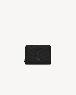 CASSANDRE MATELASSÉ compact zip around wallet in grain de poudre leather