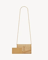 UPTOWN chain wallet in micro raffia
