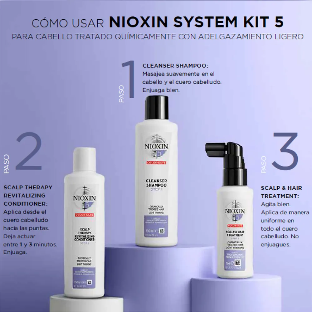 Nioxin Sistema #5 Kit de 3 pasos Anticaída