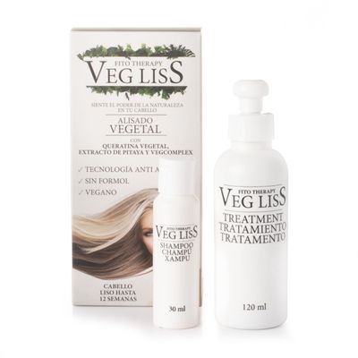 Kit Alisado vegetal Vegliss 120 ml+chmp 30ml