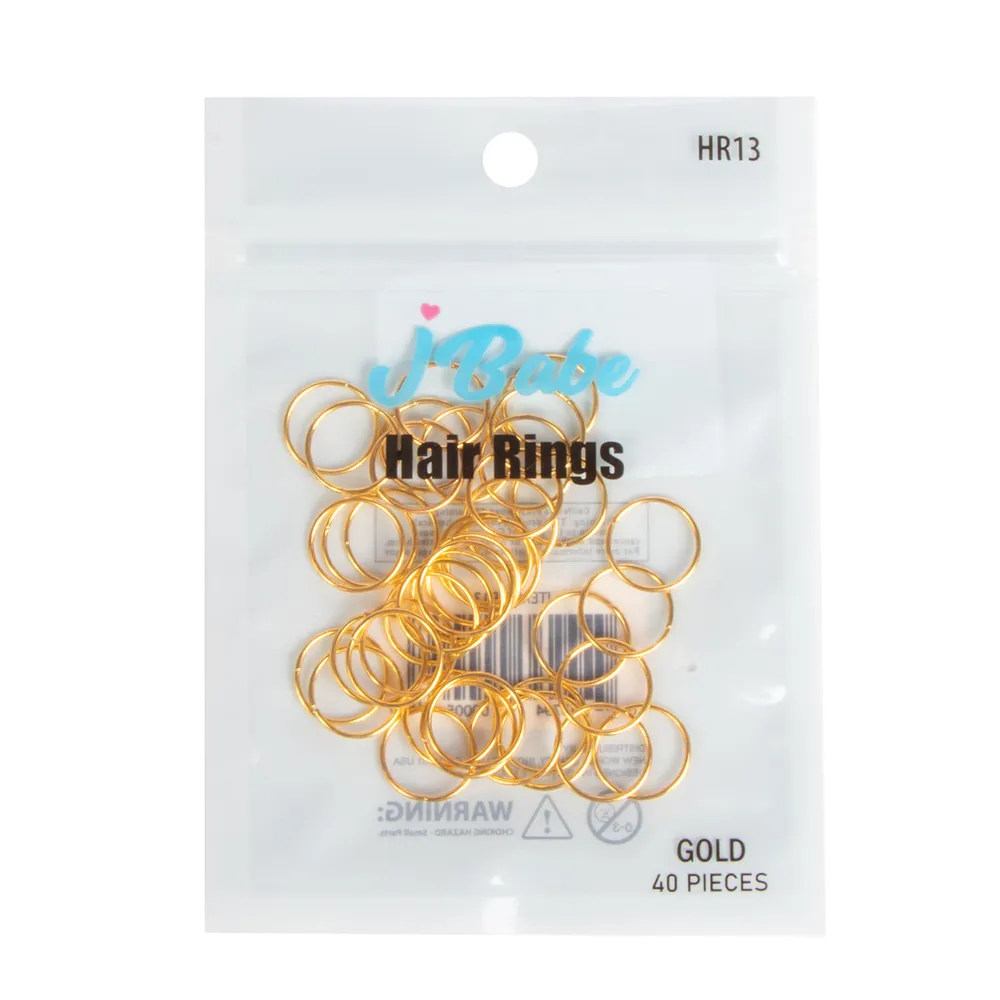 Argollas decoración de cabello 40pc gold