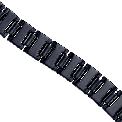 Tungsten Black Mens Polished Link Bracelet 16mm Size 8.5 Inches
