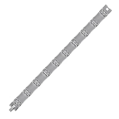 Mens Tungsten Polished Link Bracelet 13mm Size 8.5 Inches