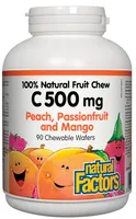 C 500 mg 100% Natural Fruit Chew, Peach, Passionfruit and Mango