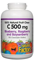 C 500 mg 100% Natural Fruit Chew, Blueberry, Raspberry and Boysenberry