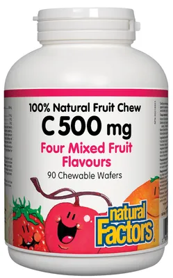 C 500 mg 100% Natural Fruit Chew, Four Mixed Flavours