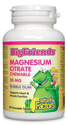 Magnesium Citrate Chewable 50 mg, Bubble gum Big Friends®