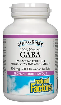 100% Natural GABA 100 mg, Tropical Fruit Flavour, Stress-Relax®