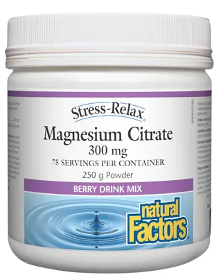 Magnesium Citrate 300 mg, Berry Flavour, Stress-Relax®