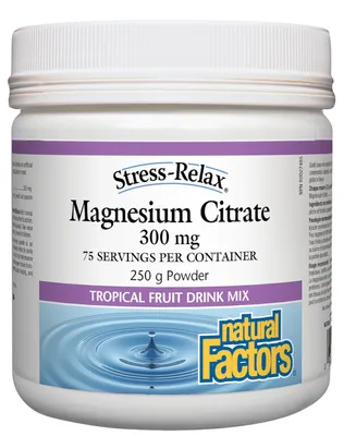 Magnesium Citrate 300 mg, Tropical Fruit Flavour, Stress-Relax®