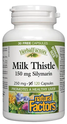 Milk Thistle 250 mg 150 mg Silymarin, HerbalFactors®