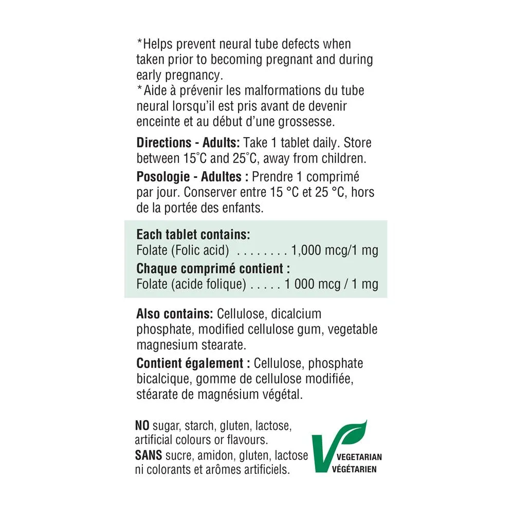 Folic Acid 1000mcg