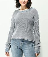 Jolt Blue Wash Drop Shoulder Sweater