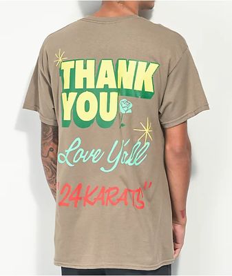 24Karats Thank You Love Y'all Brown T-Shirt