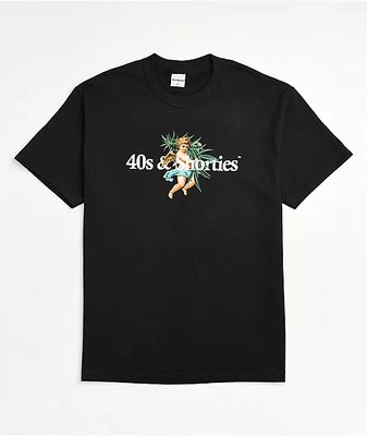40s & Shorties Angel Plant Black T-Shirt