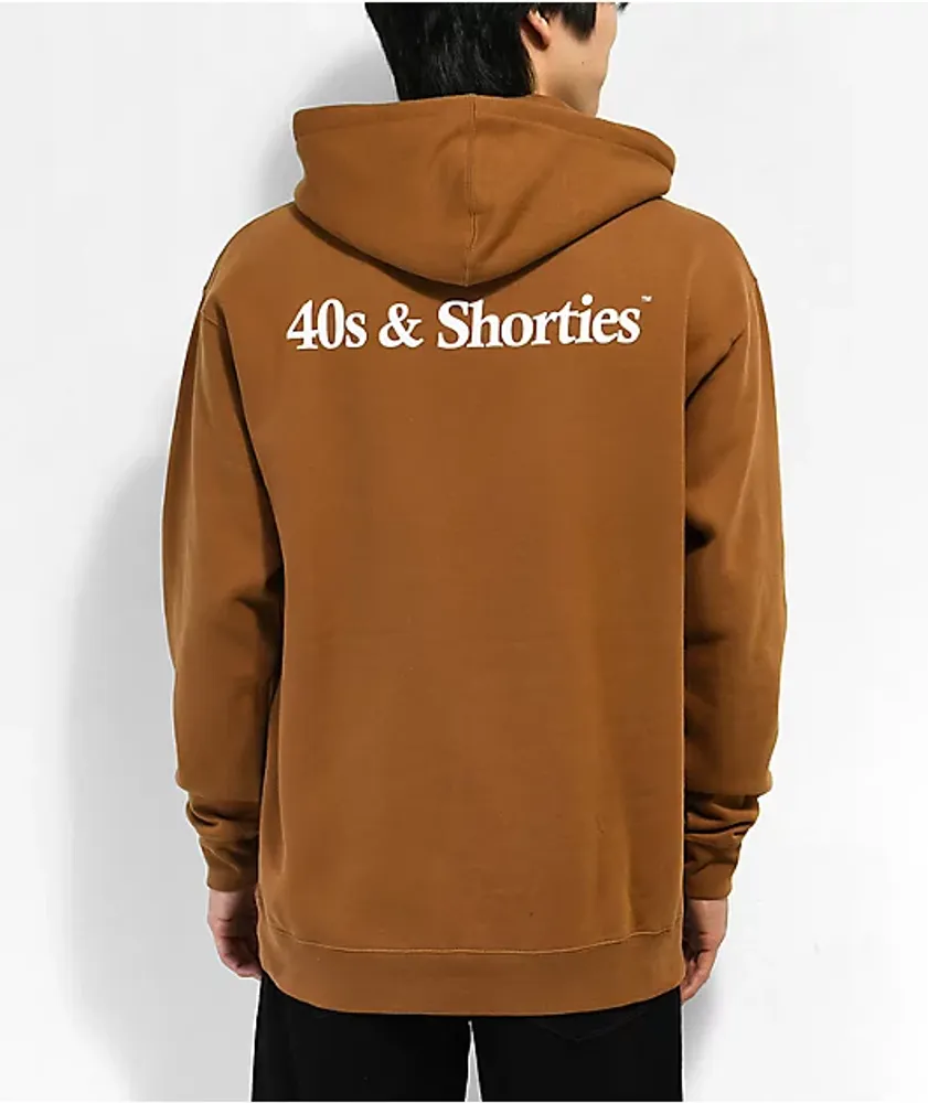 40s & Shorties Text Logo Brown Hoodie