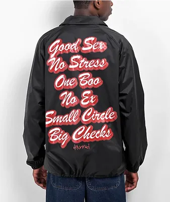 4Hunnid Good Sex Black Coaches Jacket