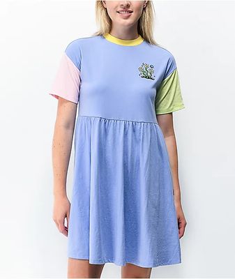 A-Lab Febe Lavender Colorblock T-Shirt Dress