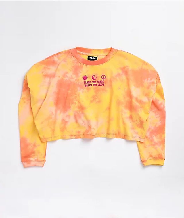 Zine Monroe Orange & Purple Tie Dye Long Sleeve T-Shirt