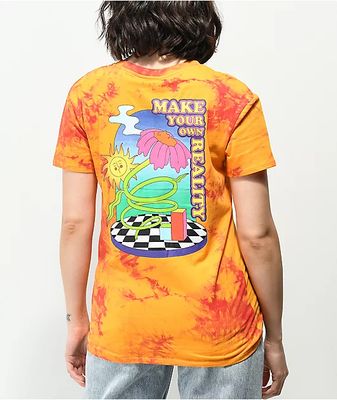 orange tie dye graphic tee