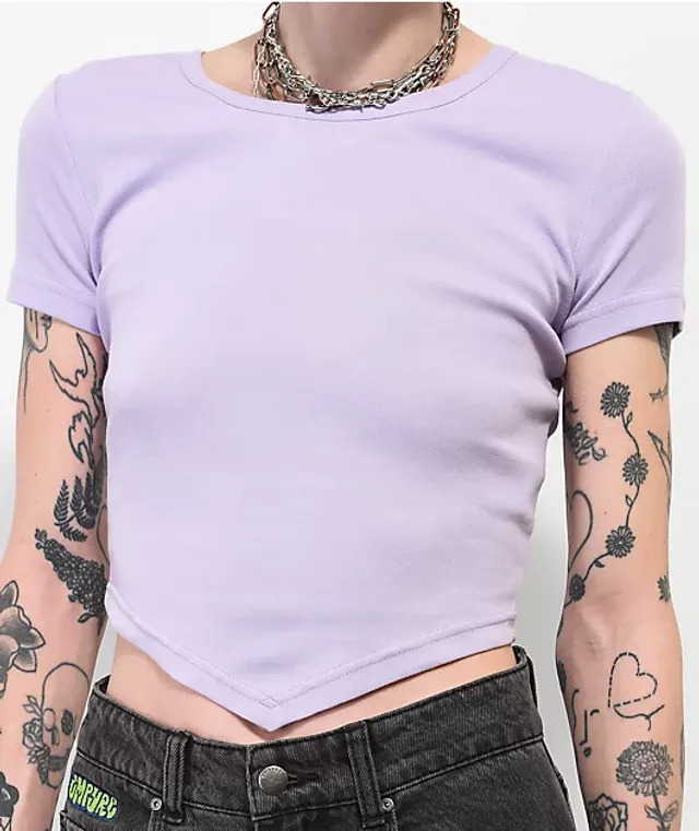 A-Lab Patina Pink & Purple Tie Dye Crop Long Sleeve T-Shirt