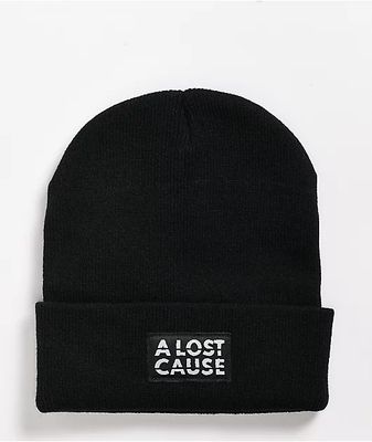 A Lost Cause Stacked Black Beanie