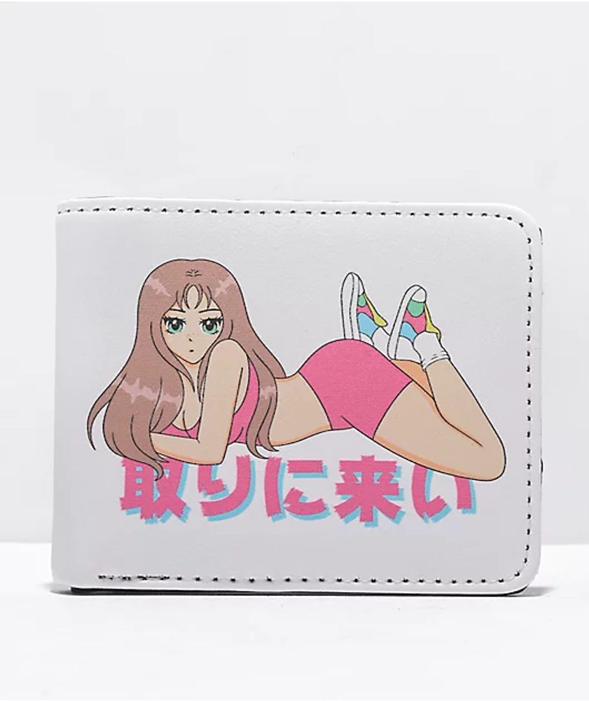 A-Lab Norma Pink & Green Trifold Wallet