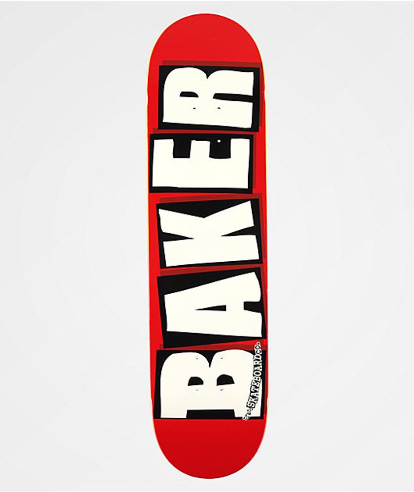 Baker Brand Logo White & Red 8.0" Skateboard Deck
