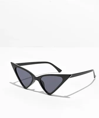 Basic Triangle Black Cat Eye Sunglasses