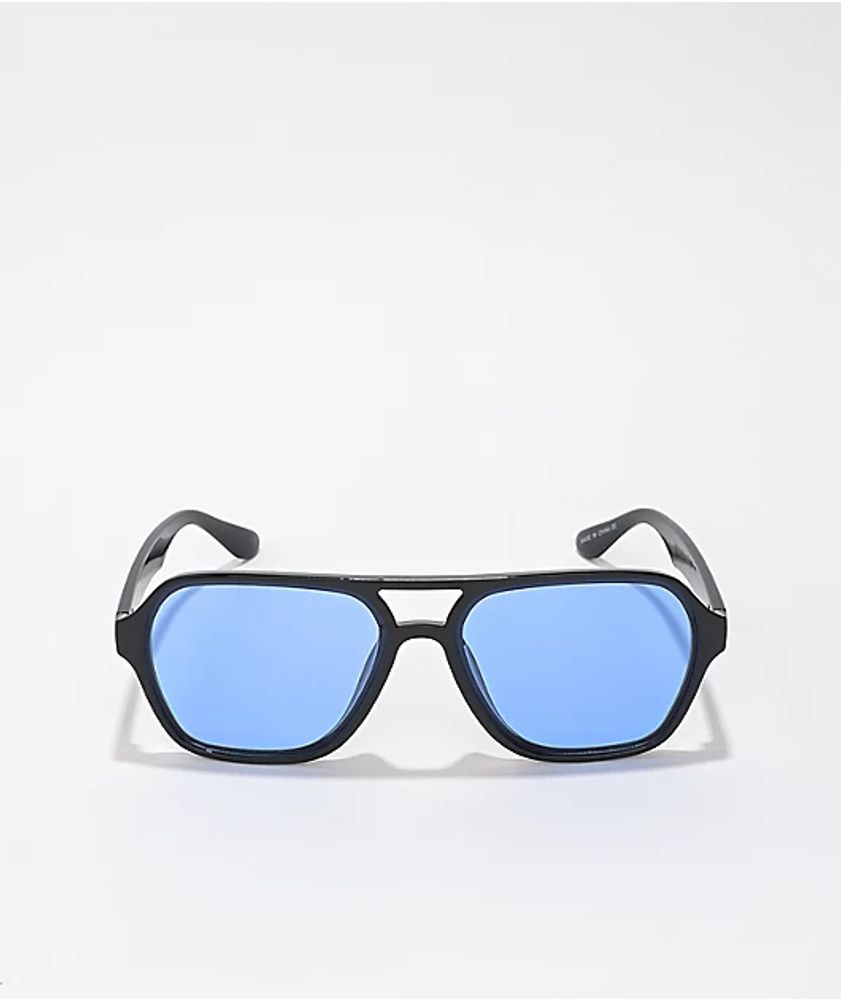 Black & Blue Aviator Sunglasses