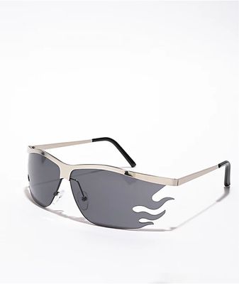 Black Flame Wrap Sunglasses