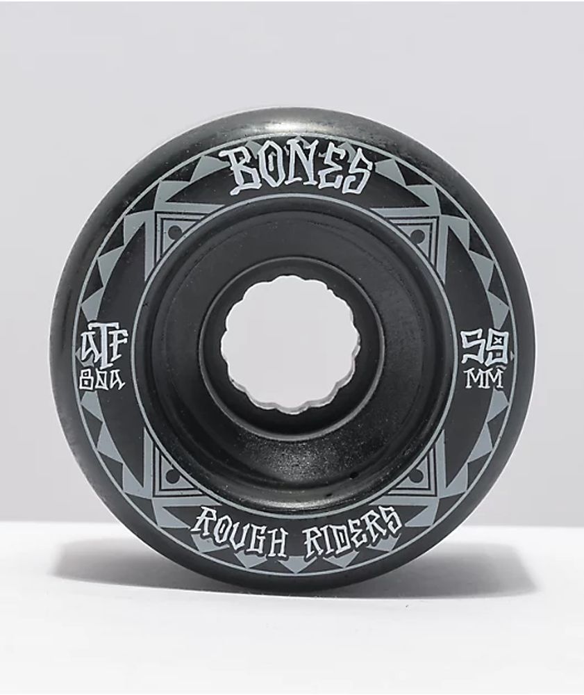 Bones Roughriders ATF 59mm 80a Black Cruiser Wheels