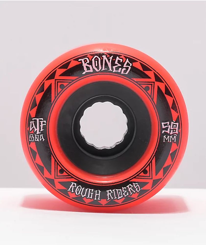 Bones Roughriders ATF 59mm 80a Red Cruiser Wheels