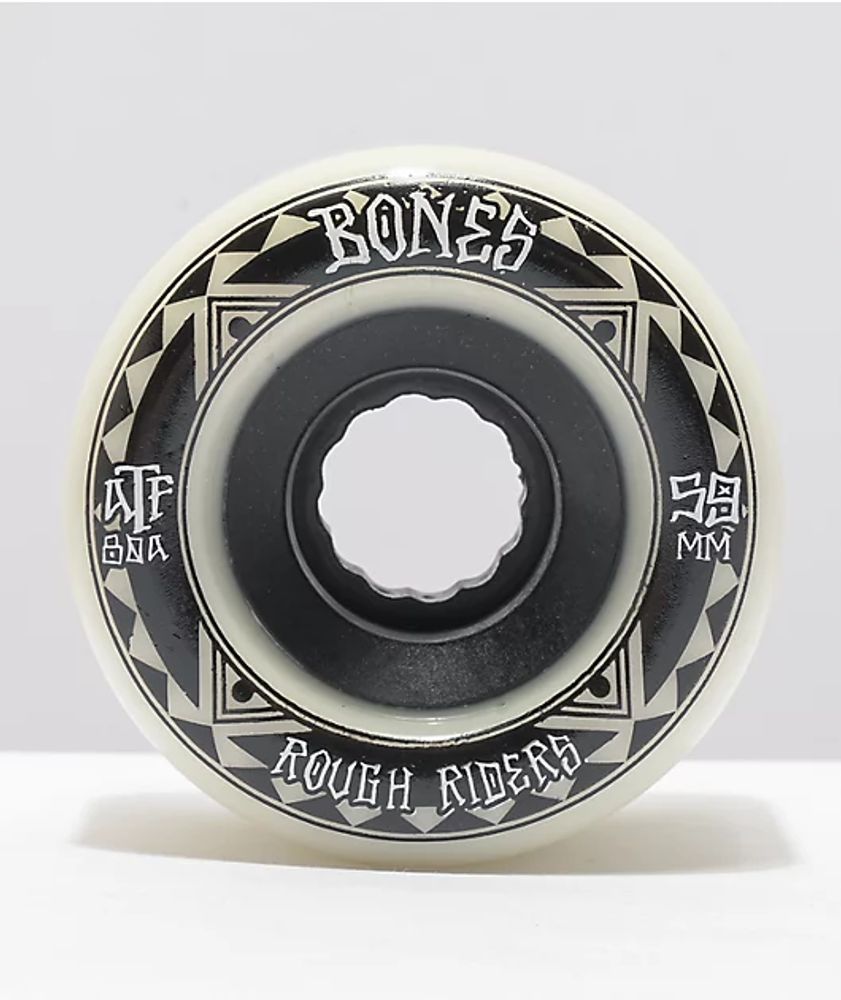 Bones Roughriders ATF 59mm 80a White Cruiser Wheels