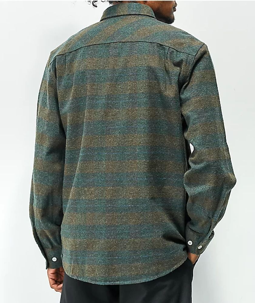 Brixton Bowery Flannel Rust & Copper Plaid Flannel Shirt