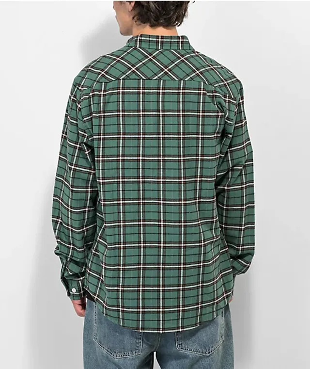 Brixton Bowery Flannel Rust & Copper Plaid Flannel Shirt