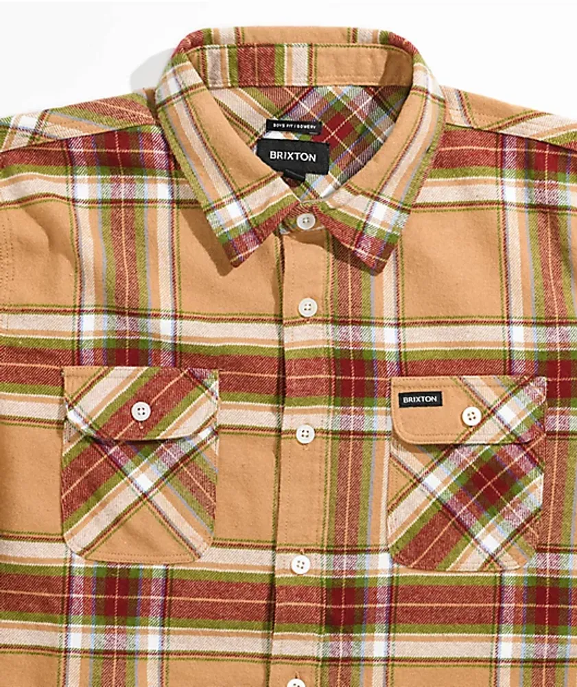 Brixton Bowery Orange & Black Flannel Shirt