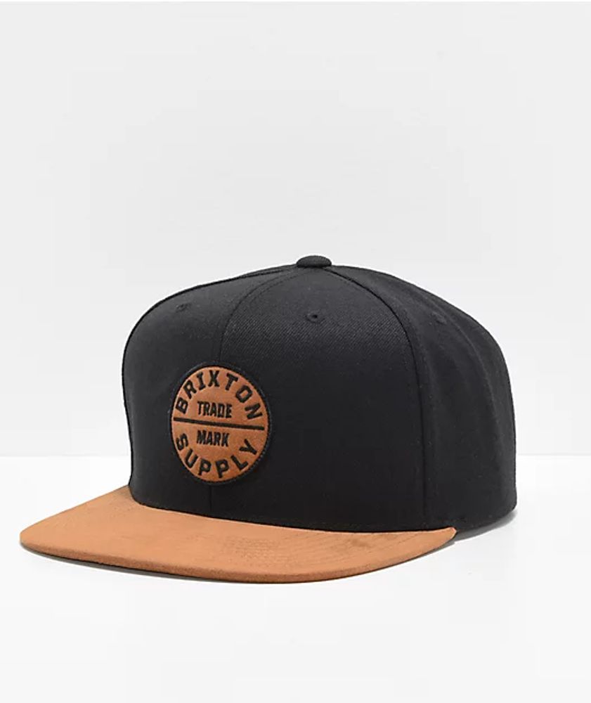 Brixton Oath III Black & Copper Snapback Hat