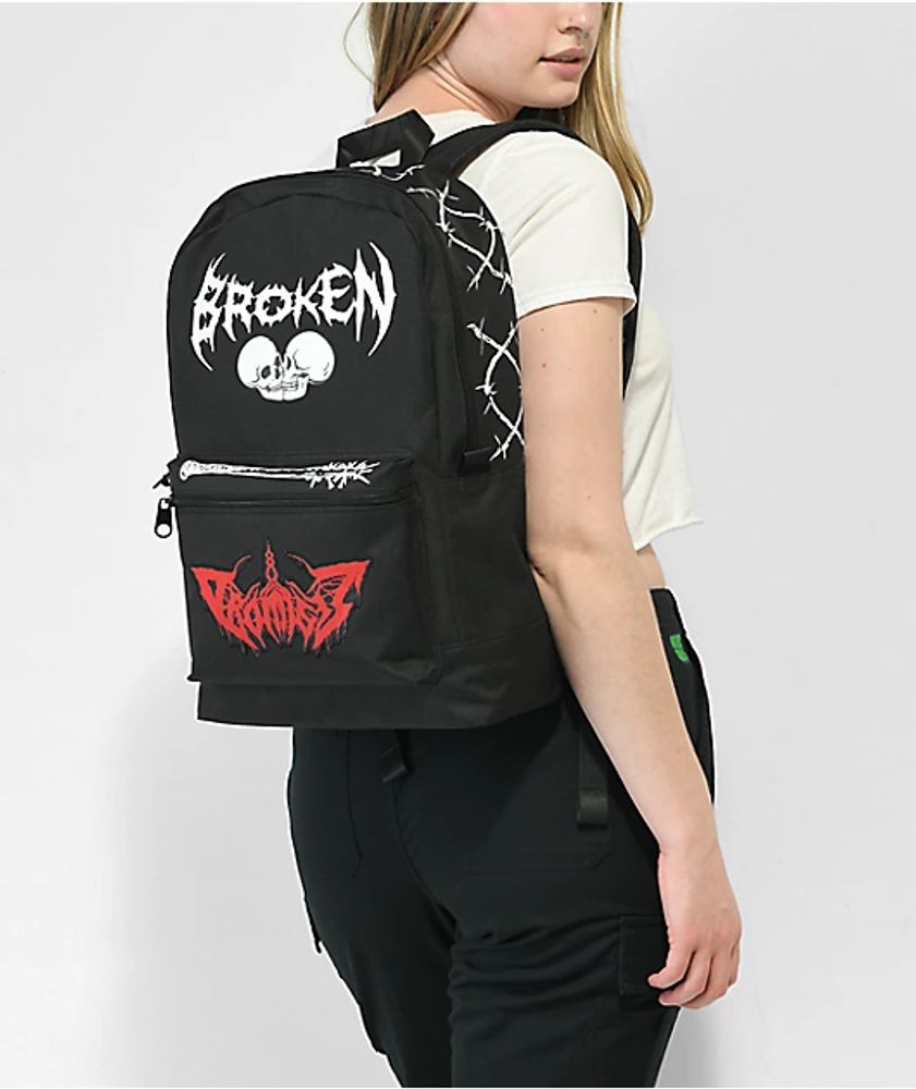 Broken Promises Breakdown Black Backpack