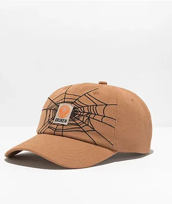 Broken Promises Cobweb Tan Strapback Hat