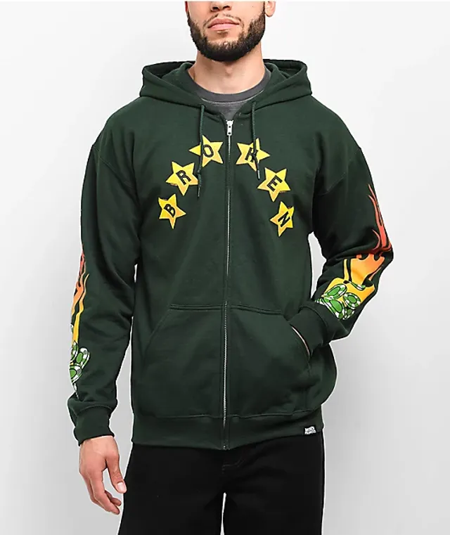 Monet Pozie Green Micro Fleece Quarter Zip Hoodie