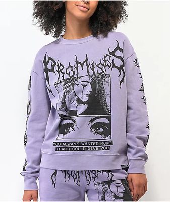 Broken Promises Okay To Cry Purple Crewneck Sweatshirt