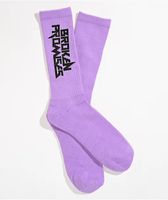 Broken Promises Planetary Purple Crew Socks