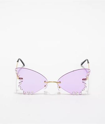 Butterfly Jewel Purple Sunglasses