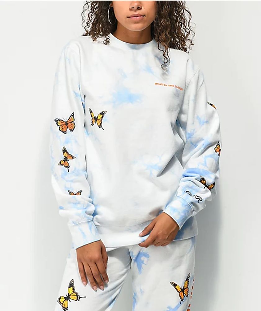 Clouds Blue Tie Dye Crewneck 