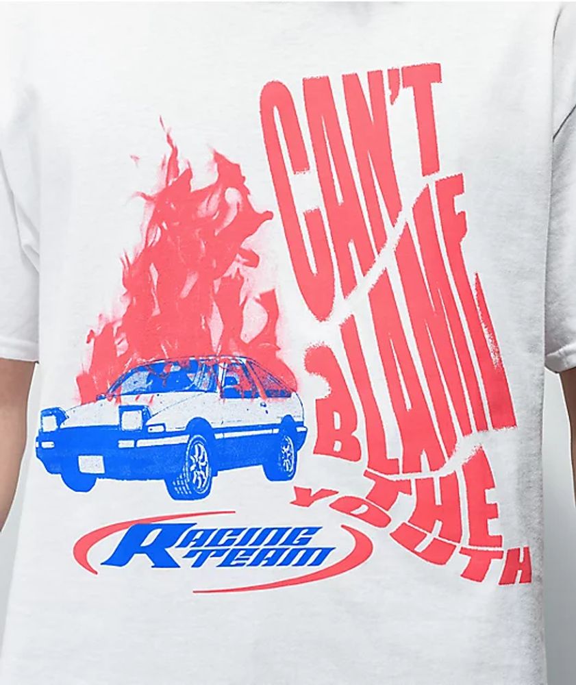 Can't Blame The Youth Burnout White T-Shirt