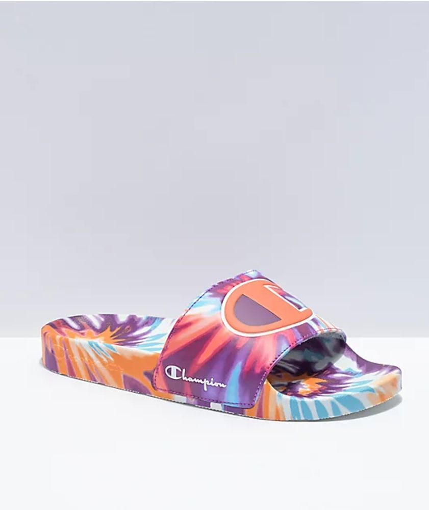 tie dye champion sandals